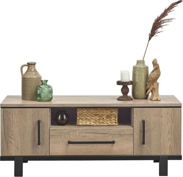 Pronto Wonen TV-meubel Adanti 130 barley Zwart Tv-meubel|Tv-dressoir