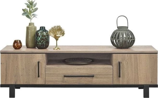 Pronto Wonen TV-meubel Adanti 175 barley Zwart Tv-meubel|Tv-dressoir