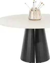 Xooon Lund eetkamertafel rond 140 cm. - stone-skin - cone poot Eettafel