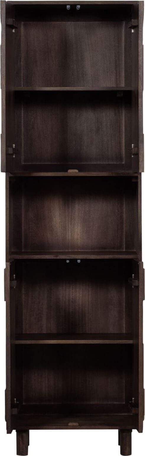 BePureHome Draw 4-deurs Opbergkast Met Open Vak Mango Hout Walnoot Bruin