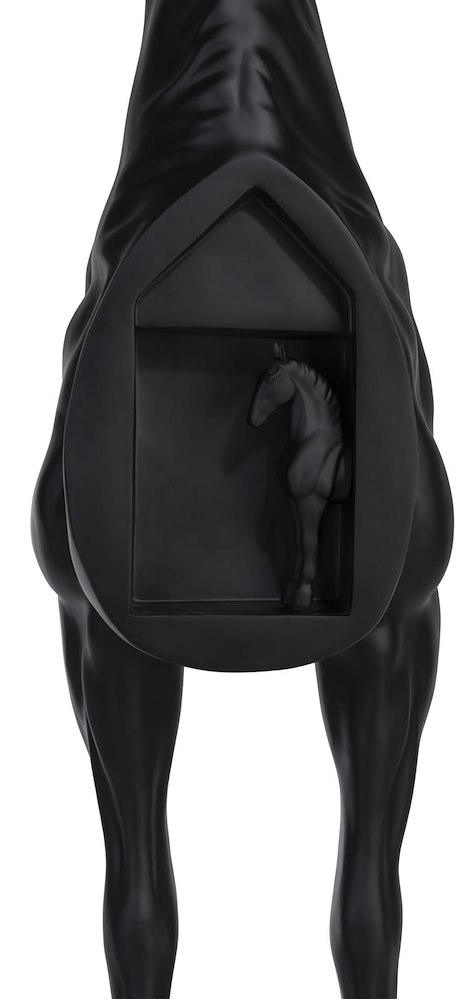 COCO maison Horse Standing beeld H180cm - zwart Zwart Woonaccessoire