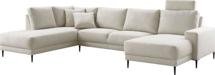 Pronto Wonen Hoekbank Portona ecru Beige|Wit Bank