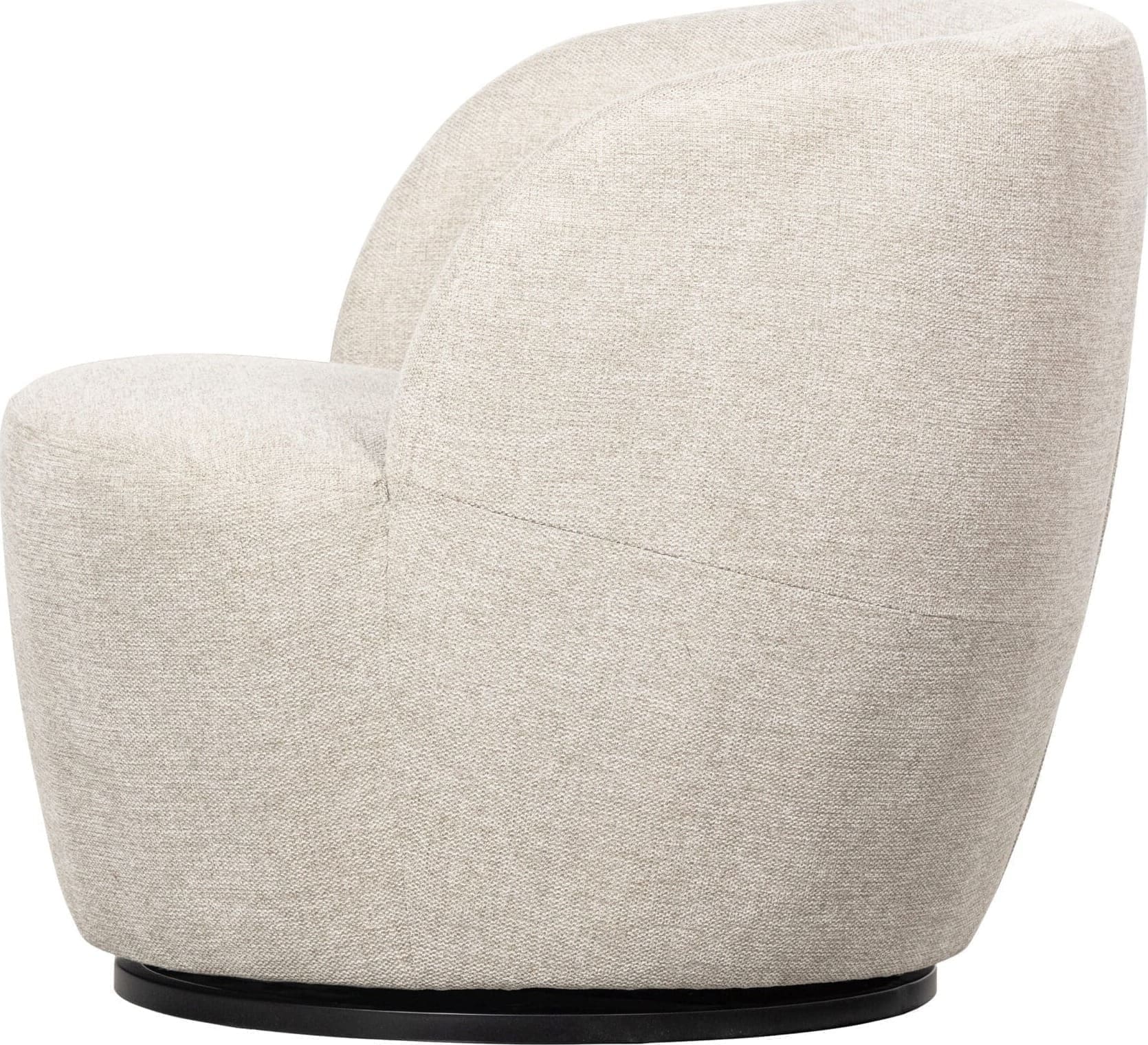 WOOOD Exclusive Serra Draaifauteuil Geweven Stof Off White Wit Draaifauteuil