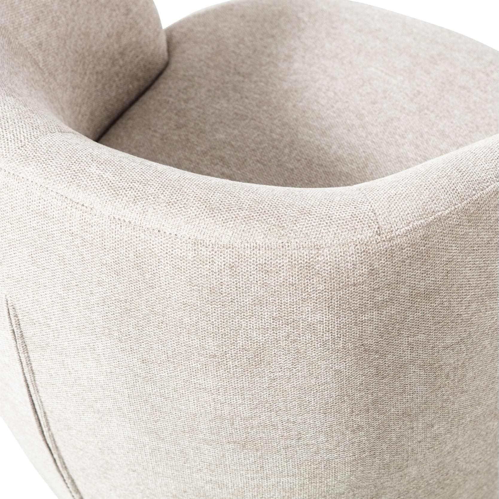WOOOD Exclusive Serra Draaifauteuil Geweven Stof Off White Wit Draaifauteuil