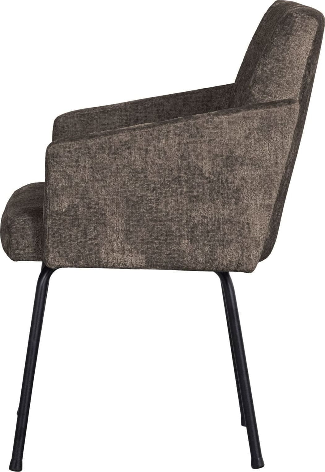 BePureHome Mount Eetkamerstoel Met Armleuning Grof Geweven Grijs/bruin Bruin