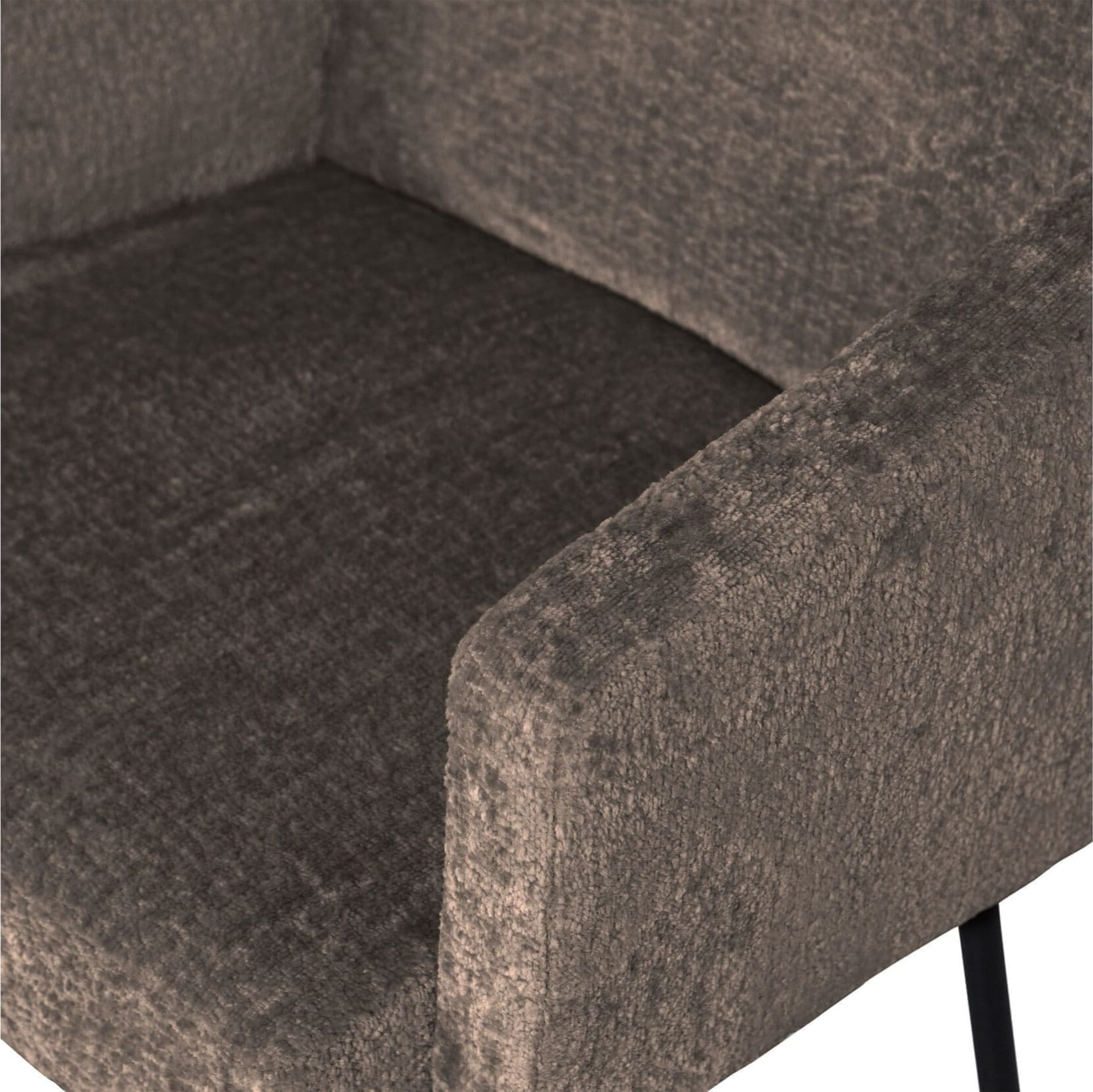 BePureHome Mount Eetkamerstoel Met Armleuning Grof Geweven Grijs/bruin Bruin
