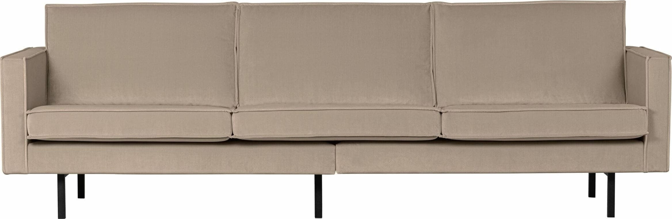 BePureHome Rodeo 3-zitsbank Velvet Khaki Beige|Taupe