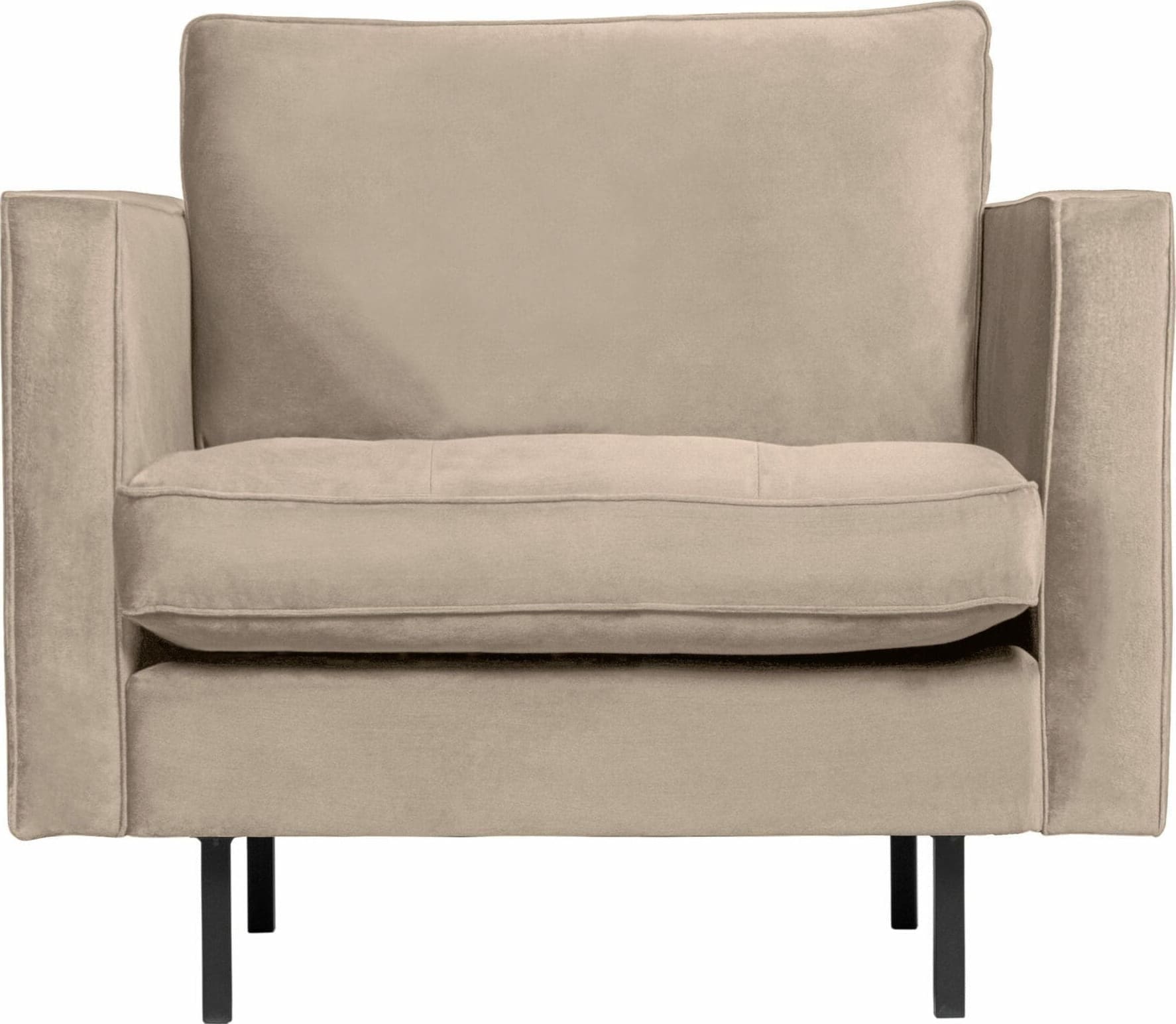BePureHome Rodeo Classic Fauteuil Velvet Khaki Beige|Taupe Fauteuil