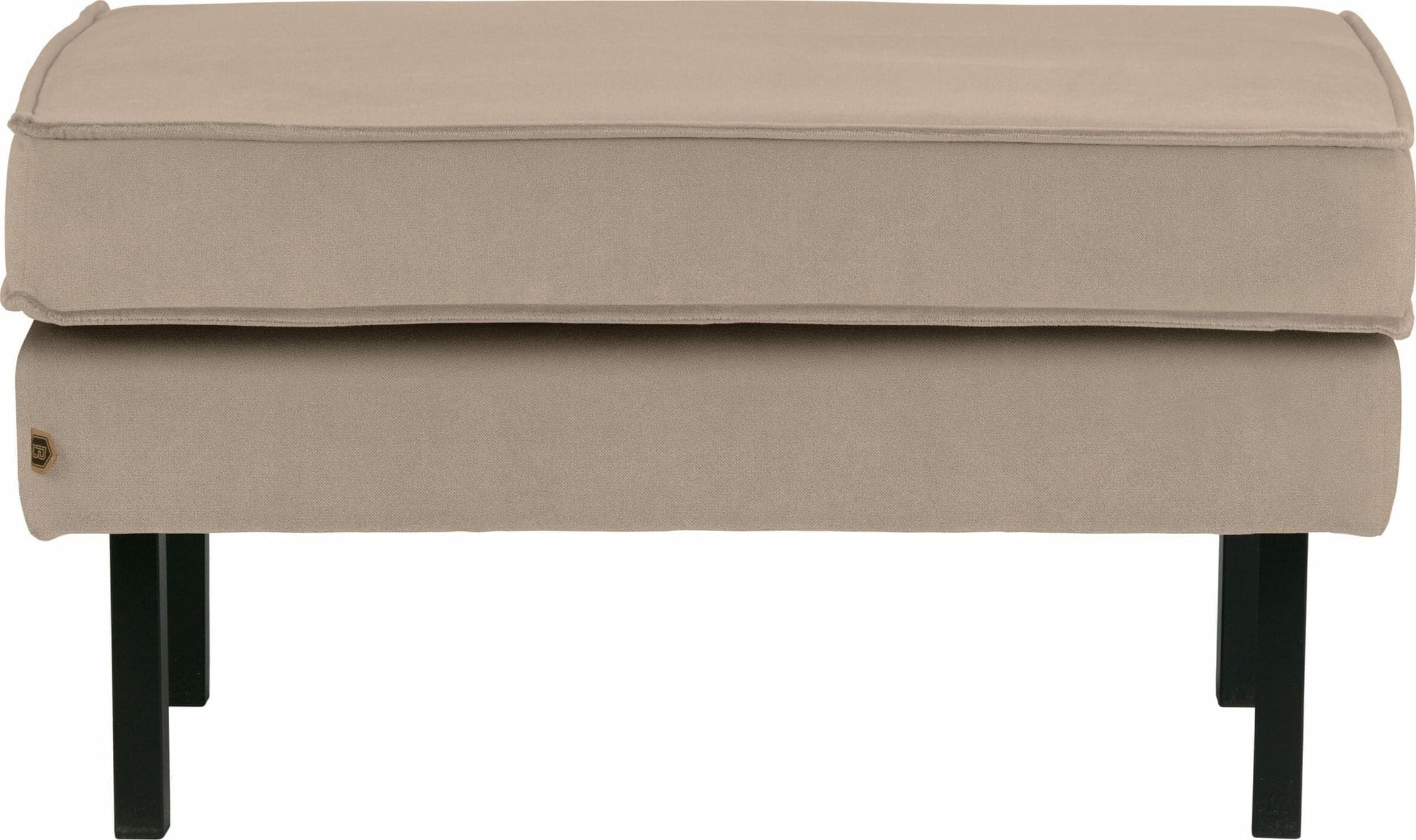 BePureHome Rodeo Hocker Op Poten Velvet Khaki Beige|Taupe Hocker