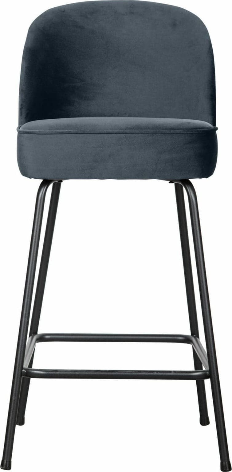 BePureHome Vogue Barstoel 65cm Fluweel Teal Blauw