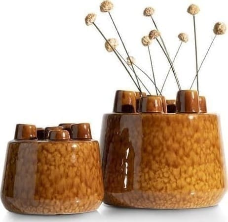 COCO maison Safia vaas H21cm - bruin Bruin Woonaccessoire