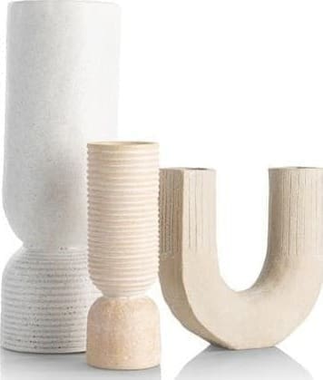 COCO maison Suze vaas H16cm Beige Woonaccessoire