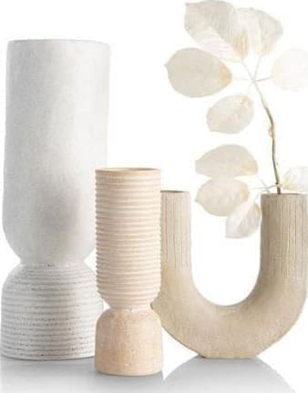 COCO maison Suze vaas H16cm Beige Woonaccessoire
