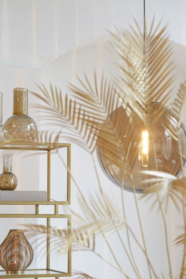 Hanglamp Magdala - Glas Bruin+goud Light & Living Hanglamp 2957482