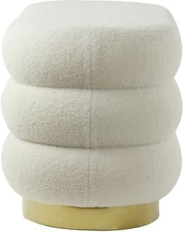 Poef Lyall - Teddy Crème+goud Light & Living Poef 6859855
