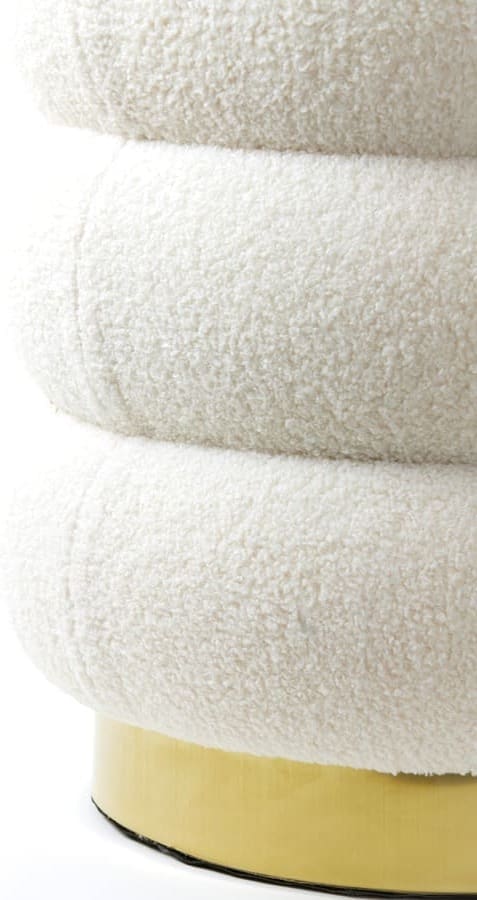 Poef Lyall - Teddy Crème+goud Light & Living Poef 6859855