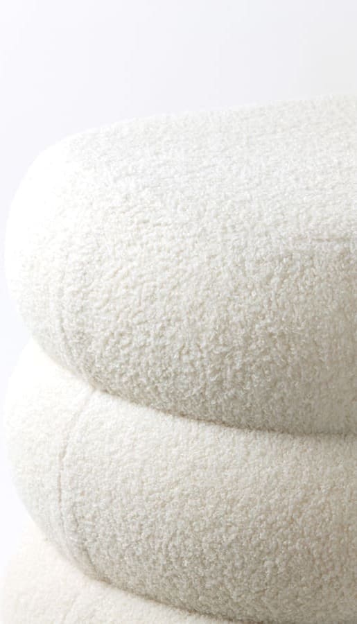 Poef Lyall - Teddy Crème+goud Light & Living Poef 6859855