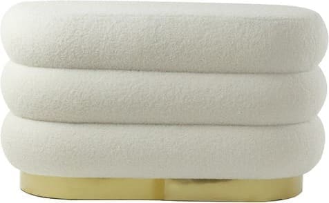 Poef Lyall - Teddy Crème+goud Light & Living Poef 6859855