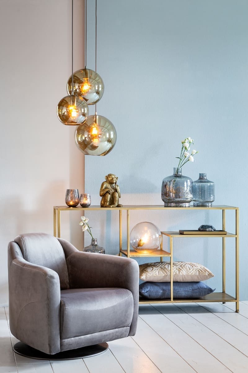 Side Ylaya - Mat Zwart-goud Light & Living Wandtafel 6738085