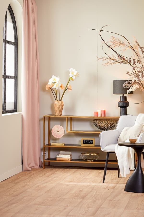 Side Ylaya - Mat Zwart-goud Light & Living Wandtafel 6738085
