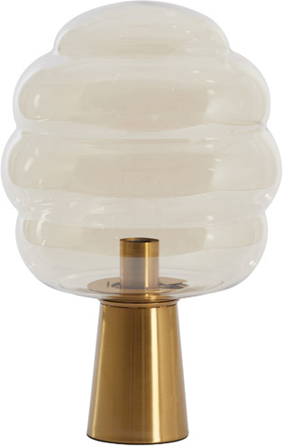Tafellamp Misty - Glas Amber+goud Light & Living Tafellamp 1879483