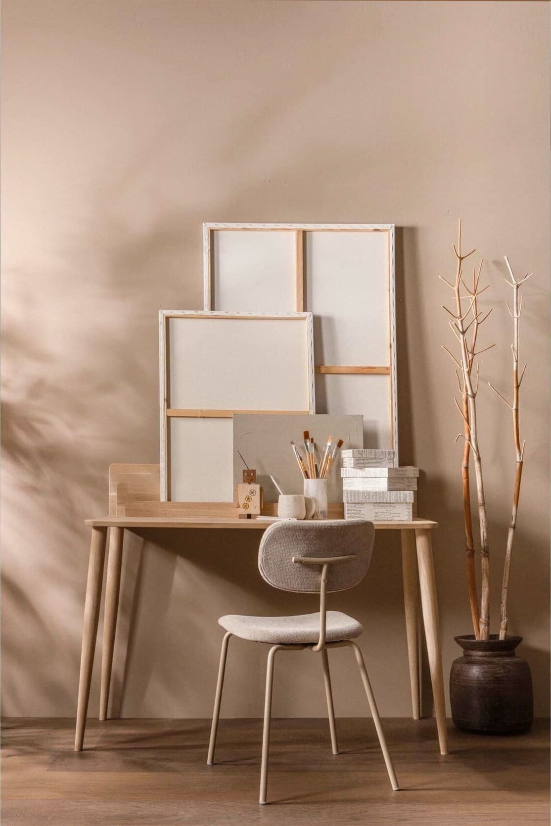 WOOOD Exclusive Link Eetkamerstoel Zand Beige|Bruin