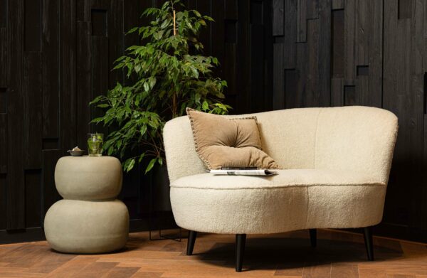 WOOOD Sara Lounge Fauteuil Rechts Teddy Off White Wit Fauteuil