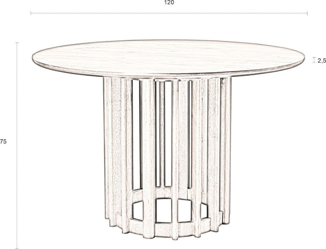 Tafel Barlet 120Ø Walnut Dutchbone ZVR2100158