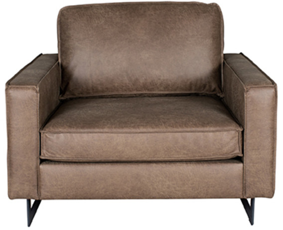 LABEL51 Arezzo - Taupe - Leder - 1-Zits Taupe Fauteuil