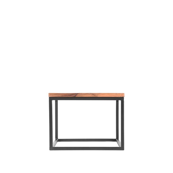 LABEL51 Bijzettafel Box - Rough - Mangohout - 60x60 cm Naturel Bijzettafel