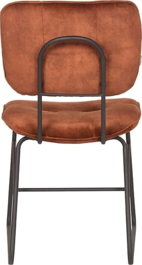 LABEL51 Eetkamerstoel Dez - Rust - Velours Oranje|cognac Eetkamerstoel