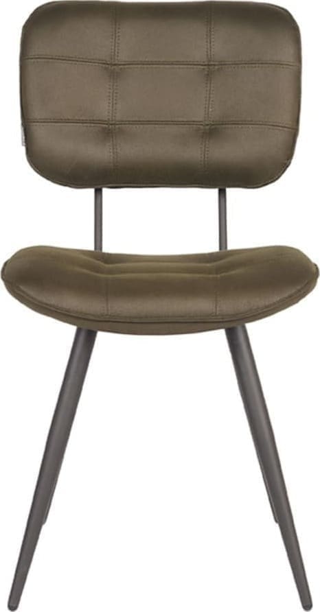LABEL51 Eetkamerstoel Gus - Army green - Microfiber Groen Eetkamerstoel
