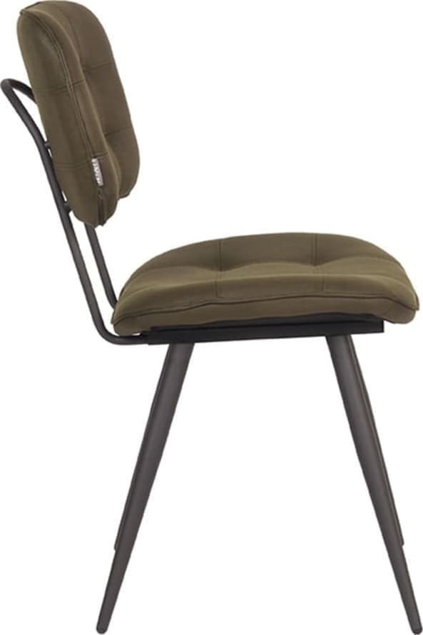 LABEL51 Eetkamerstoel Gus - Army green - Microfiber Groen Eetkamerstoel