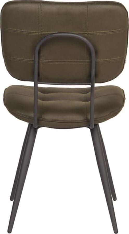 LABEL51 Eetkamerstoel Gus - Army green - Microfiber Groen Eetkamerstoel