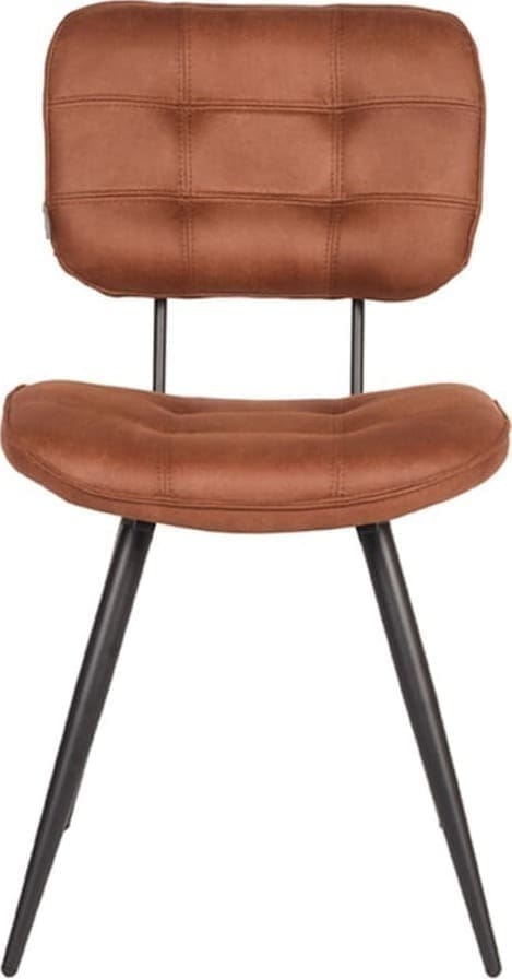 LABEL51 Eetkamerstoel Gus - Cognac - Microfiber Cognac Eetkamerstoel