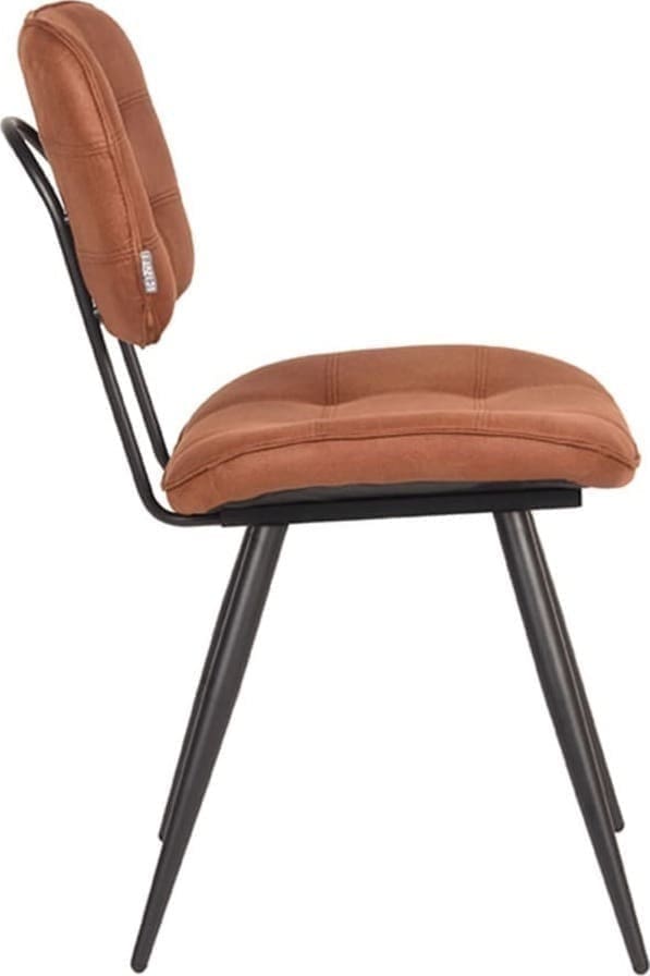 LABEL51 Eetkamerstoel Gus - Cognac - Microfiber Cognac Eetkamerstoel