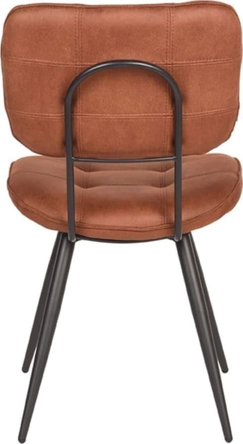 LABEL51 Eetkamerstoel Gus - Cognac - Microfiber Cognac Eetkamerstoel