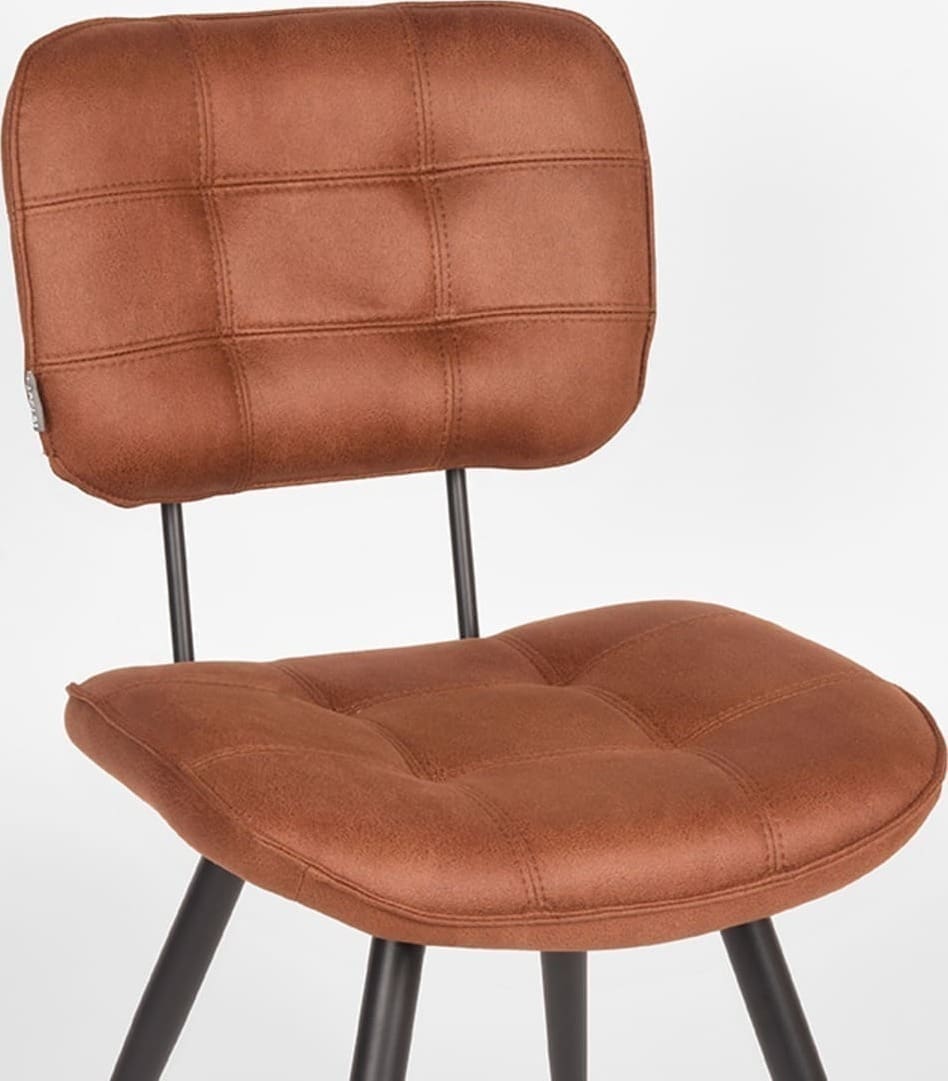 LABEL51 Eetkamerstoel Gus - Cognac - Microfiber Cognac Eetkamerstoel