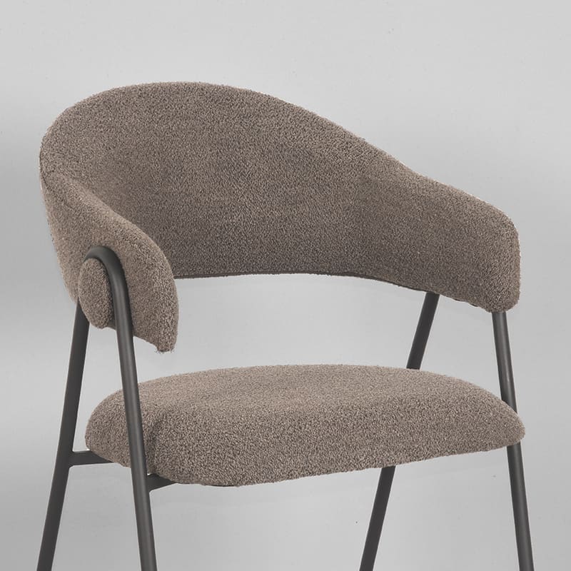 LABEL51 Eetkamerstoel Lowen - Bruin - Boucle Bruin Eetkamerstoel