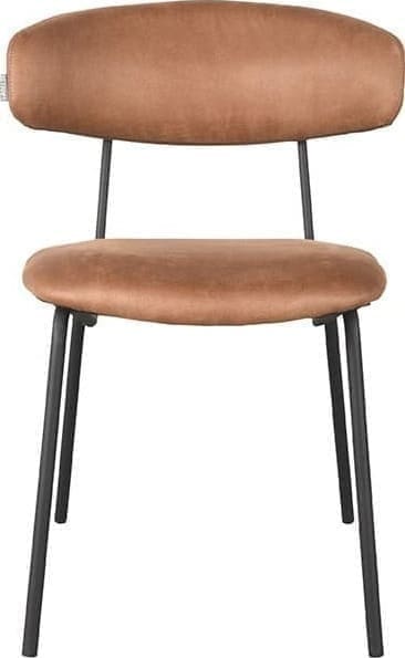 LABEL51 Eetkamerstoel Zack - Cognac - Micro Suede Cognac Eetkamerstoel