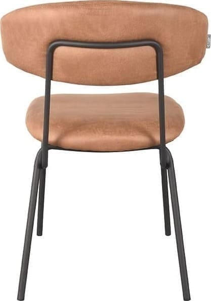 LABEL51 Eetkamerstoel Zack - Cognac - Micro Suede Cognac Eetkamerstoel