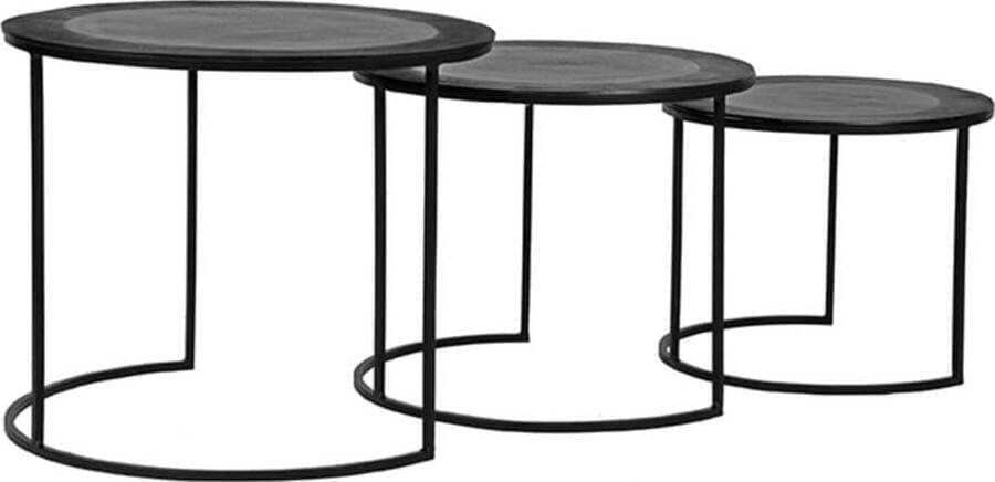 LABEL51 Salontafel Set Tres - Zwart - Metaal Zwart Salontafel