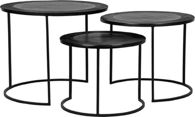 LABEL51 Salontafel Set Tres - Zwart - Metaal Zwart Salontafel