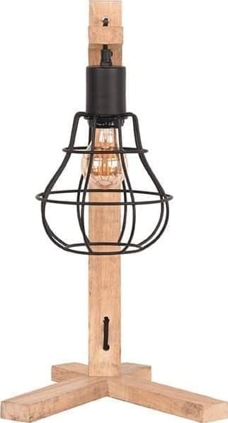 LABEL51 Tafellamp Drop - Zwart - Mangohout Zwart Tafellamp