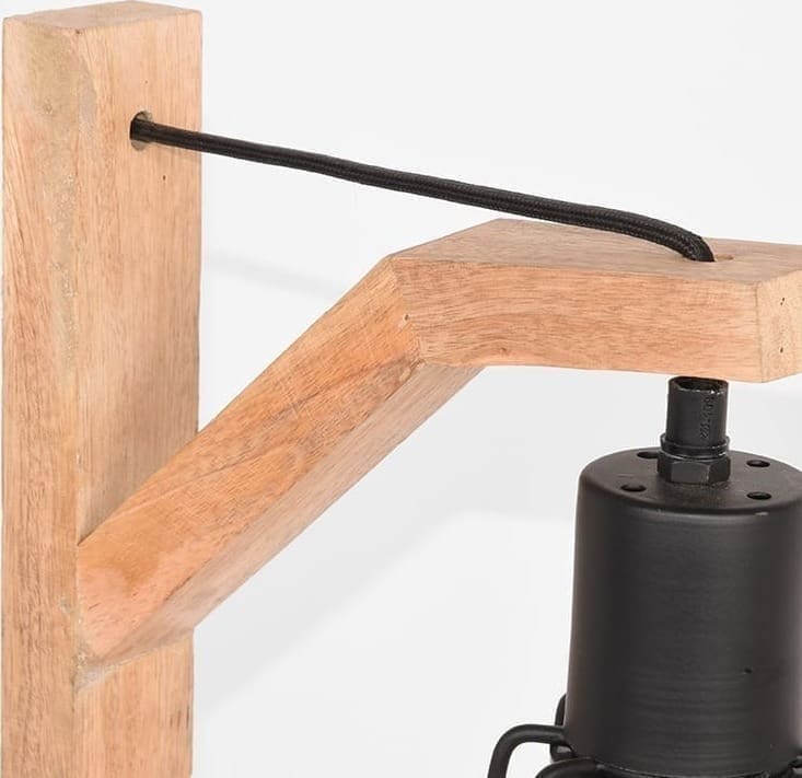 LABEL51 Tafellamp Drop - Zwart - Mangohout Zwart Tafellamp