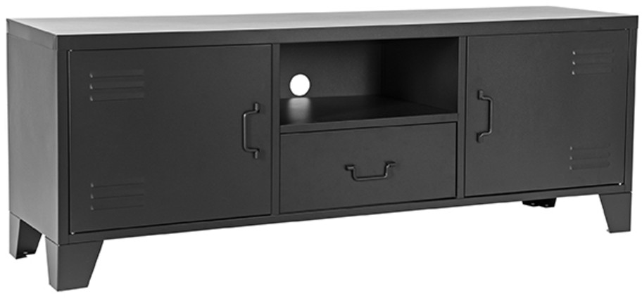 LABEL51 Tv-meubel Fence - Zwart - Metaal Zwart Tv-meubel|Tv-dressoir
