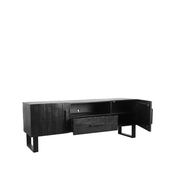 LABEL51 Tv-meubel Santos - Zwart - Mangohout Zwart Tv-meubel|Tv-dressoir
