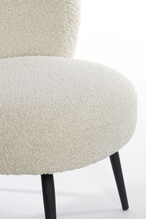 Stoel Dieyda - Bouclé Crème-zwart Light & Living Eetkamerstoel 6787082