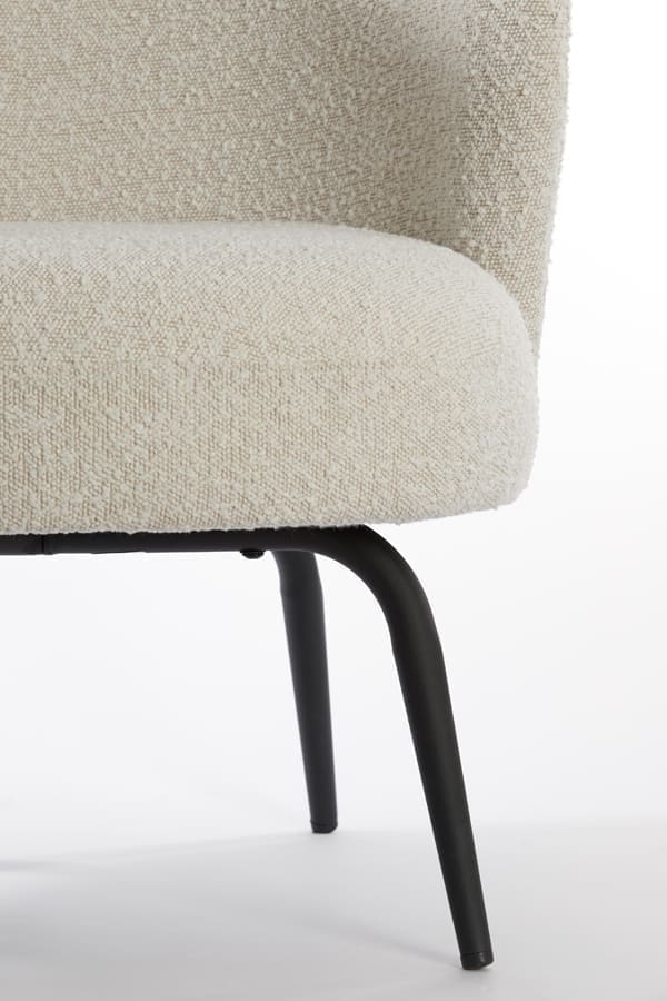 Stoel Dieyda - Bouclé Crème-zwart Light & Living Eetkamerstoel 6787082