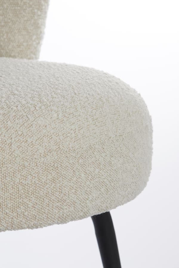 Stoel Dieyda - Bouclé Crème-zwart Light & Living Eetkamerstoel 6787082